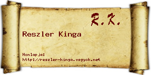 Reszler Kinga névjegykártya